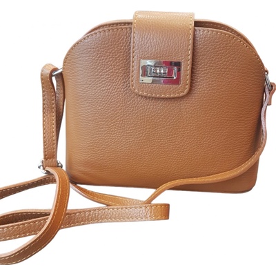 Vera Pelle stylová dámská crossbody kabelka koňaková koňaková