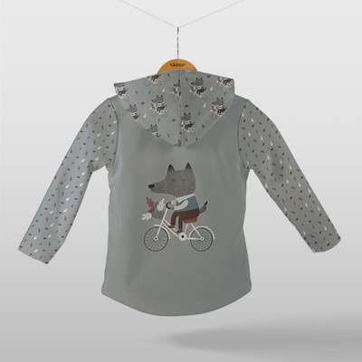 Takoy Panel se střihem na softshell bundu vlk na kole 134-NS-26186
