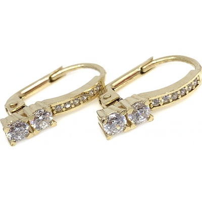 Jan Kos jewellery zlaté náušnice s bílým kamenem 31503737