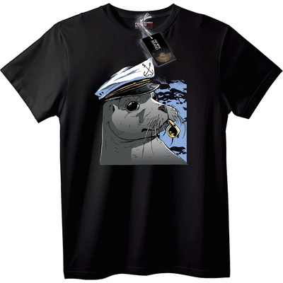 NOONEBRAND Тениска Моряшки Тюлен - 2XL, Black