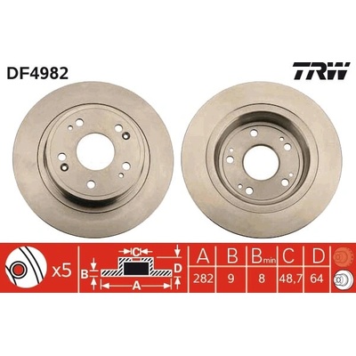 Brzdový kotúč TRW DF4982