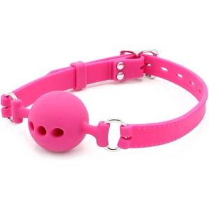 Kiotos Silicone Ball Gag with Holes Pink