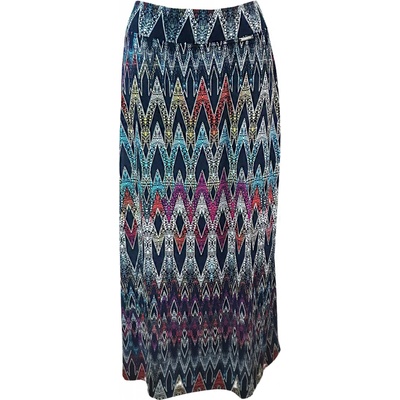 Dlouhá letní sukně s barevným geometrickým tiskem