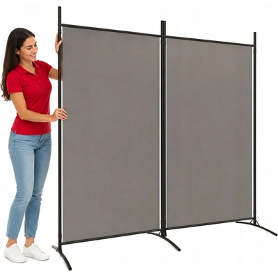 VidaXL Paraván 2dílný antracitový 175 x 180 cm textil