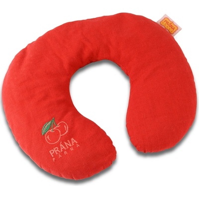 Ohřívací polštář PRÁNA s peckami třešně ve tvaru půlměsíce Barva: červená