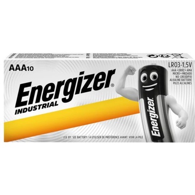 Lr03 aaa 1, 5v 10pk industrial energizer (energ-ba-lr03-10pk-ind)