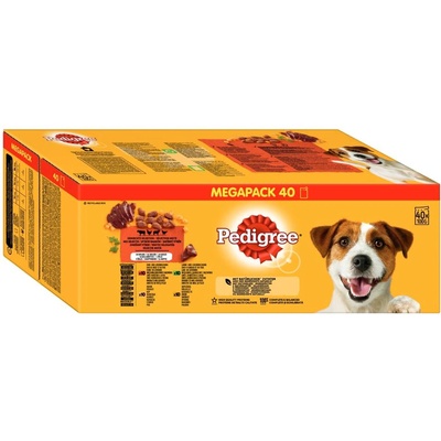 PEDIGREE 40х100г Pedigree, консервирана храна за кучета - смесена опаковка в желе