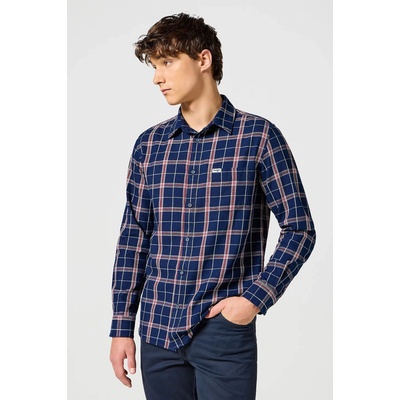 Wrangler pánska košeľa one pocket shirt in red indigo 112357221 tmavomodrá