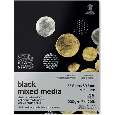 Winsor & Newton Blok Mixed Media Black Winsor & Newton, 200 g/m2 - 23 x 31 cm