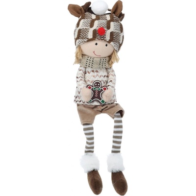 Home Styling Collection Plyšová vánoční dekorace 51 cm barva béžová – Zbozi.Blesk.cz