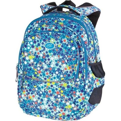 Easy tříkomorový tyrkysově-modrá kostičky