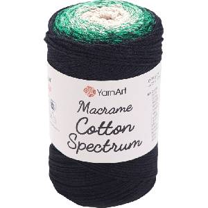 YARNART Macrame Cotton Spectrum 225 m 1315 Black Green юта (Macrame Cotton Spectrum 1315)