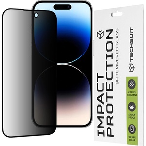 Techsuit Протектор за iPhone 14 Pro - 111D Privacy Full Glue - черен