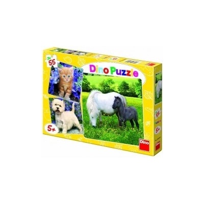 Dino zvířátka 3 x 55 dílků