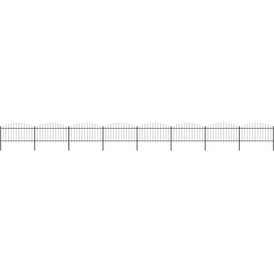 OMAXI Zahradní plot s kopím nahoře ocelový 1339 x 150 cm černý 714660