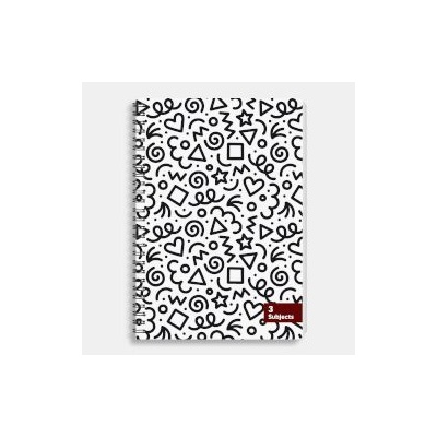 Sentio Тетрадка със спирала 17x25см, 3 теми, 105 листа Doodle