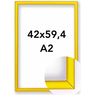 Fotorámeček BF Rozměr: A2 - 42 x 59,4 cm, Barva: Žlutá, Typ zasklení: Plexi