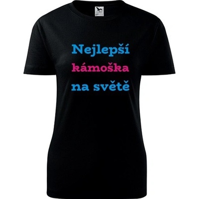 Černé dámské tričko nejlepší kámoška na světě dárek pro kamarádku k narozeninám