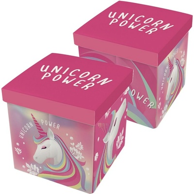 Arditex Taburet UNICORN POWER Jednorožec růžový 30×30×30 cm