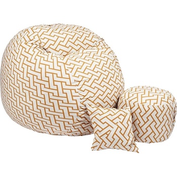 Image 1 of PUFRELAX Комплект Барбарон с табуретка за крака и декоративна възглавница 700л. King Size, Zappity Orange, Перящ се калъф, Пълнеж с микс от мемори пяна и дунапрен, Гама Premium (PUF-M-KOP-PT-ZAO)