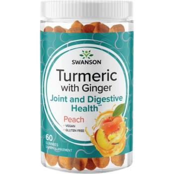 Image 1 of Swanson Turmeric with Ginger Gummies | Peach [60 Дъвчащи таблетки]