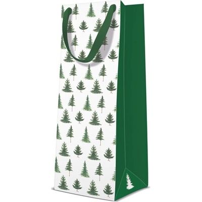 Dárková taška PAW Conifer Trees, bottle - 12x37x10 cm