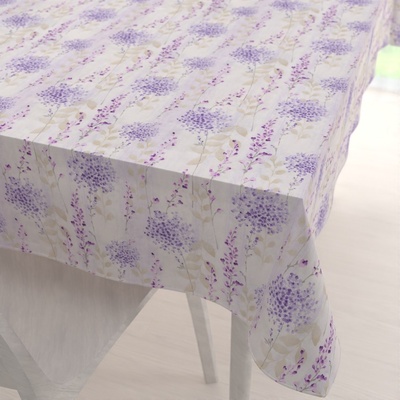 Biante Dekorační obdélníkový ubrus PML-069 Fialové květy na bílém 120x200 cm