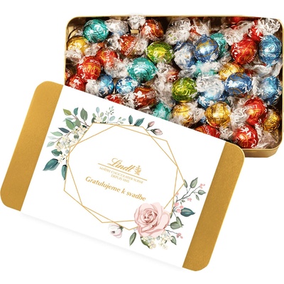 Lindt Lindor Svadba Zlatá plechovka s pralinkami 700 g