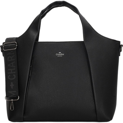 Charm London Prémiová kožená kabelka Mulberry Street 15 L čierna