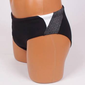 Image 1 of Мъжки бански-слип в черно с интересна декорация