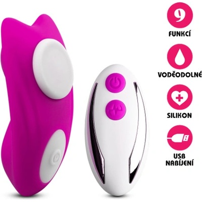VšeNaSex.cz Bezdrátový vibrační motýlek Magnetic Vibe růžový