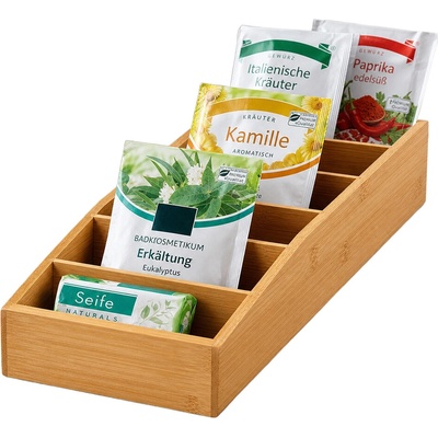 Kesper 70822 Univerzálny organizér bambus 6 priehradiek 15 x 7 x 35 cm