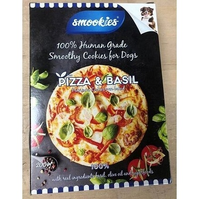 SMOOKIES Premium PIZZA BASIL sušenky příchuť pizza a bazalka 100% human grade 200 g
