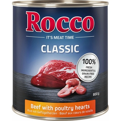 Rocco Classic hovädzie s hydinovými srdiečkami 6 x 800 g