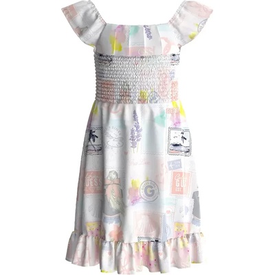 Guess Рокля Guess с паднали рамене и много цветни щампи