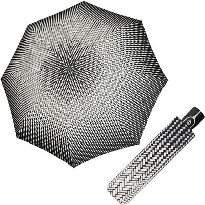 Doppler Fiber Magic Black&White Traced dámský plně automatický deštník černý
