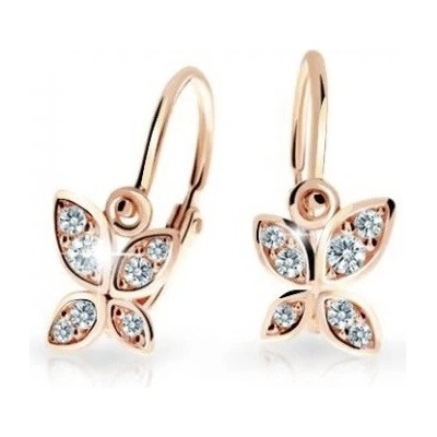 Cutie Diamonds detské náušnice z ružového zlata Motýľ s briliantmi DC2259-10-00-X-4