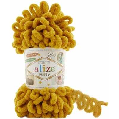 Alize příze Puffy 02 hořčicová
