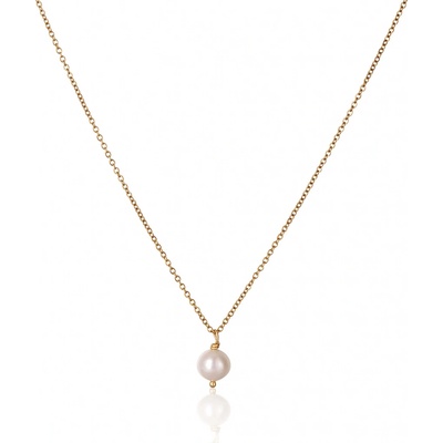JwL Luxury Pearls Krásný pozlacený s pravou bílou perlou JL0679