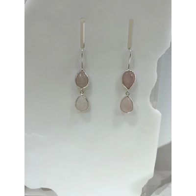 Dvojité náušnice s růženínem