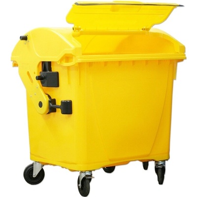 HTI Plastový kontejner 1100 l víko ve víku, žlutý