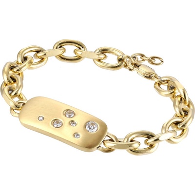 Free Style náramek z chirurgické oceli s destičkou pozlacený BSS957