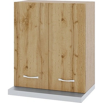 ИРИМ Горен шкаф с две врати за вграден аспиратор Сити МДД-13 мока / дъб дакота 60 см