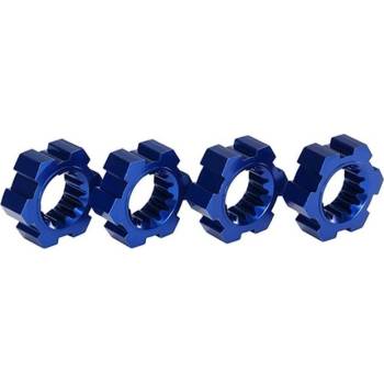 Traxxas Wheel hubs, hex (2)/ hex clips aluminum (blue-anodized) (4), TRX7756X (TRX7756X)
