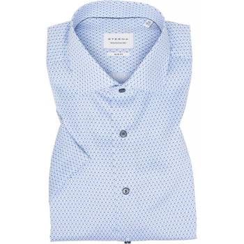 Eterna slim fit košile "Print" s krátkým rukávem 4163_12G170 modrá