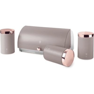 Berlingerhaus Chlebník a sada dóz na potraviny 4 ks Taupe Collection BH-6834