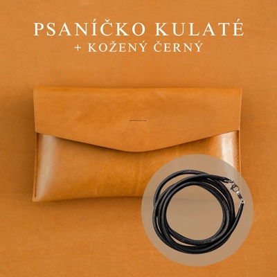 Wood Style psaníčko Kulaté Skořice kožený Černý