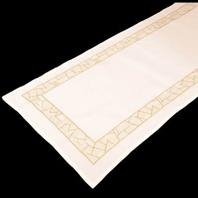 Vesna Sváteční štola s výšivkou bílá 40x150 cm