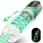 SuperLove 5in1 Powerful Sucking, Licking, Thrusting, Rotating & Vibrating Masturbator Green