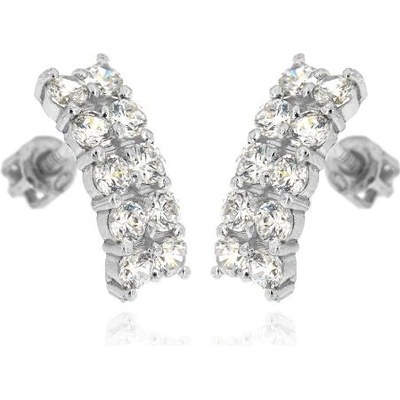 Zlatnictví U Kostela stříbrné náušnice s bílými kamínky 810b